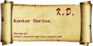 Kontor Dorina névjegykártya
